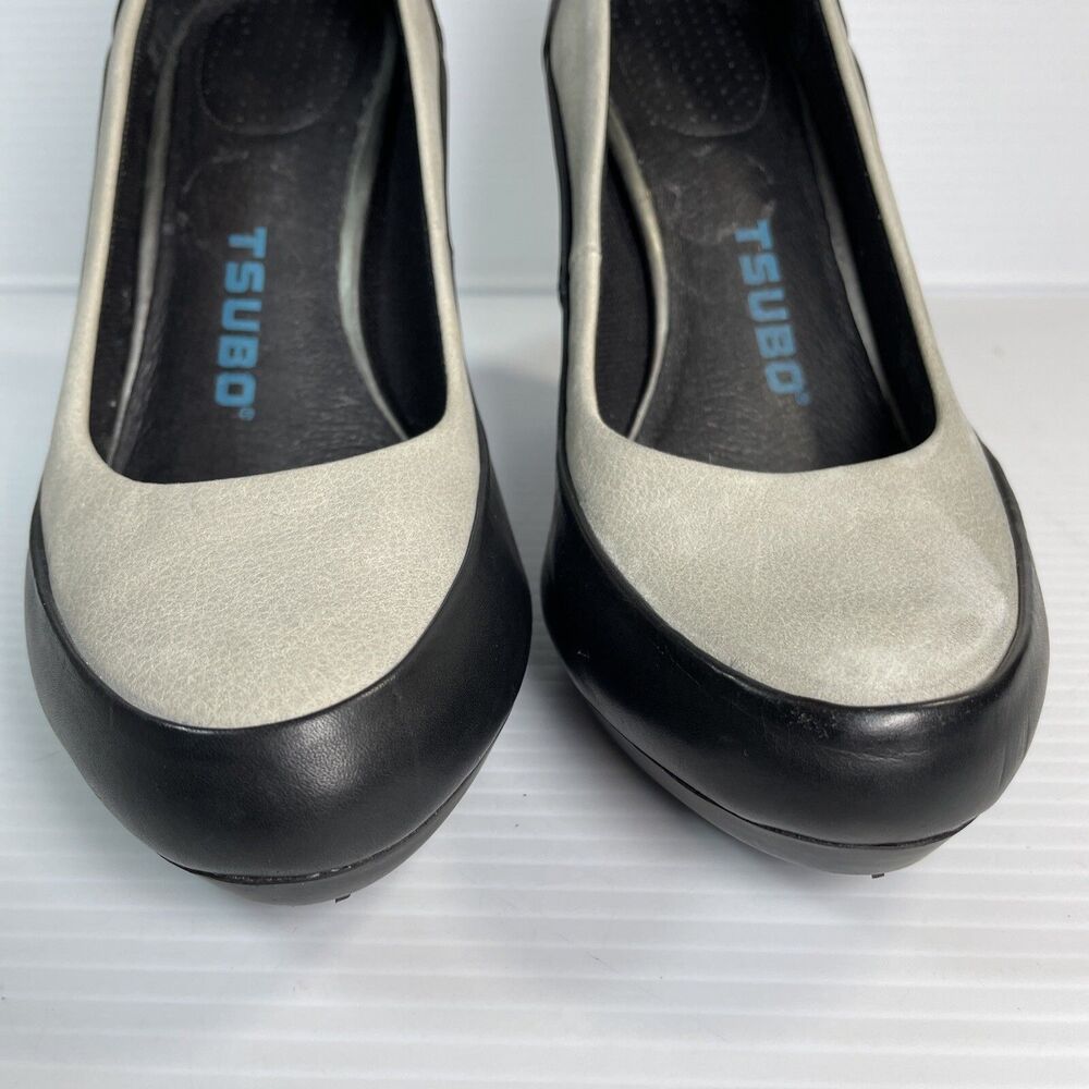 NEW Womens TSUBO black & gray leather & suede pump shoes sz 7.5 M - Picture 4 of 11